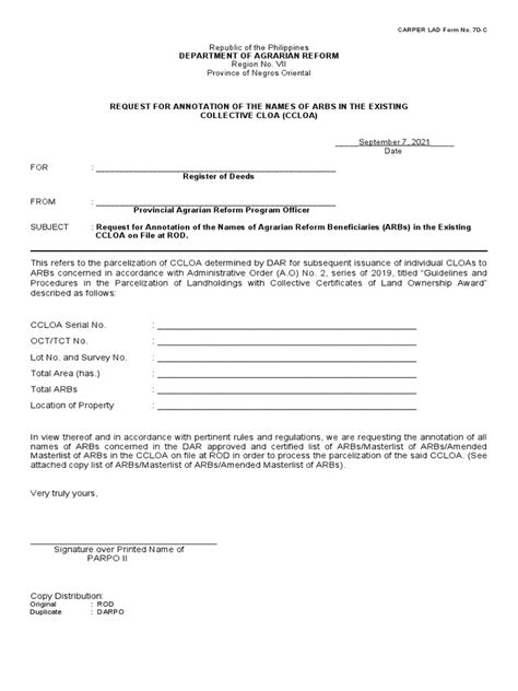 carper lad forms|Department of Agrarian Reform.